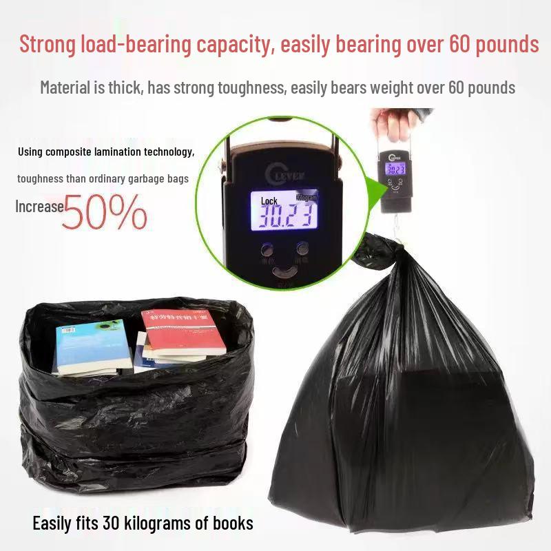 Extra Large Thickened Black Garbage Bags for Outdoor, Catering, and Sanitation Use