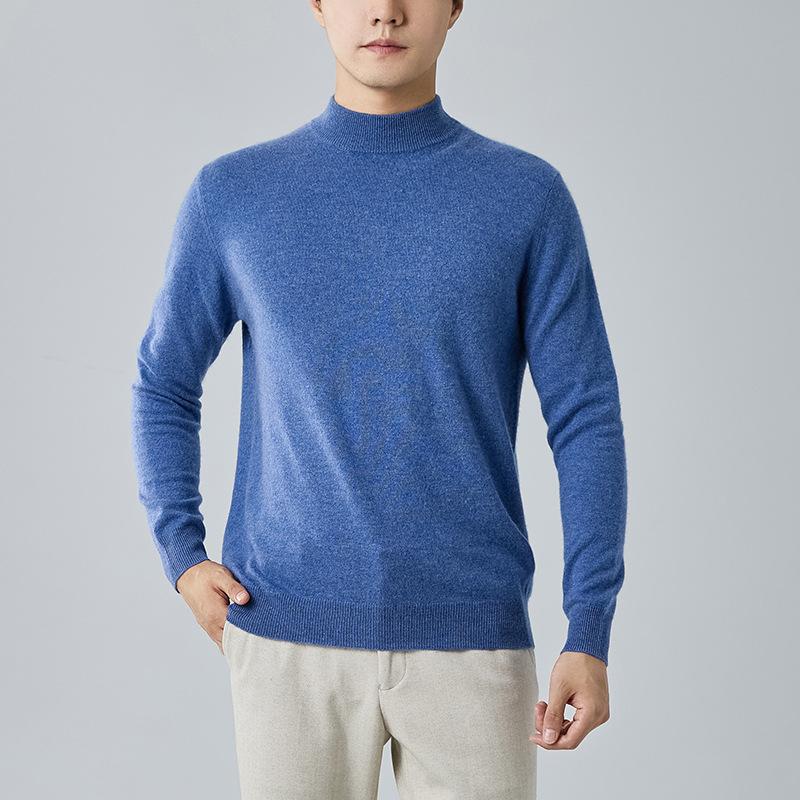 New semi-turtleneck cashmere sweater thickened pullover sweater loose inside with wool base