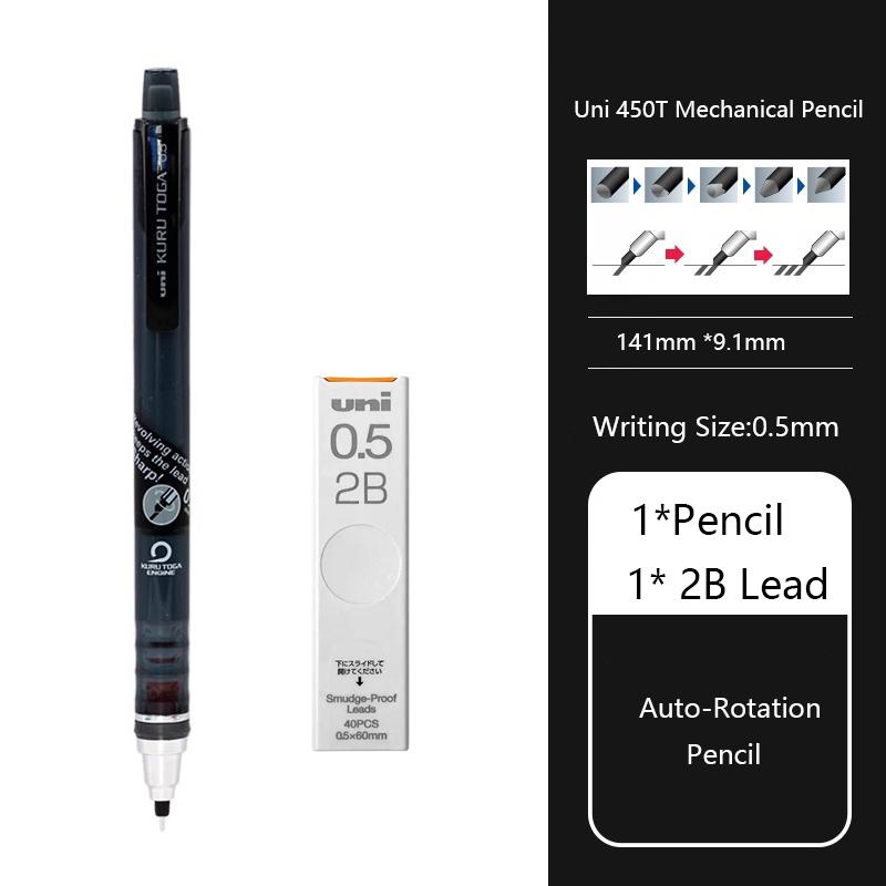 Uni KuruToga Mechanical Pencil, 0.5mm Smudge-Proof Auto Lead Rotation Writing/Drafting/Drawing Pen Japanese Stationery lapiseira