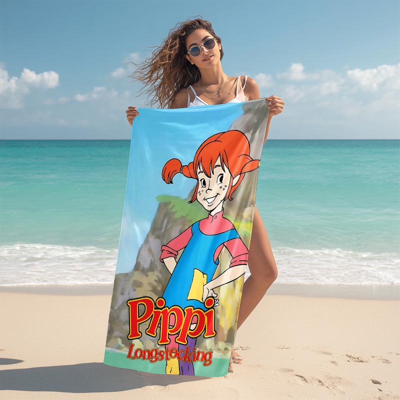1 pièce Serviette de Plage Aventure de Pippi Serviette de Plage Microfibre Fine Absorbante Pour Plage Natation Yoga Bain Sports 0917274