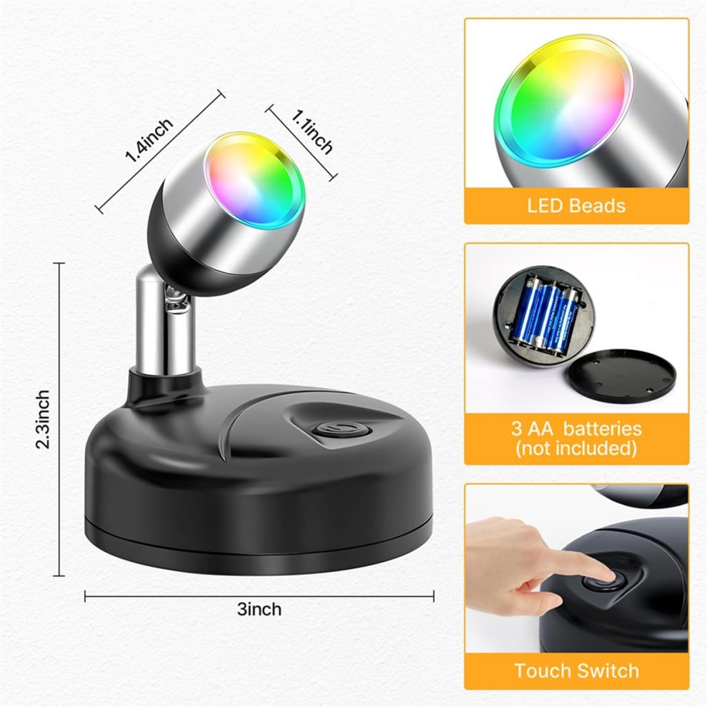 Wireless RGBW Spot Lights Indoor Decor,4 Pack Floor Uplighting Indoor