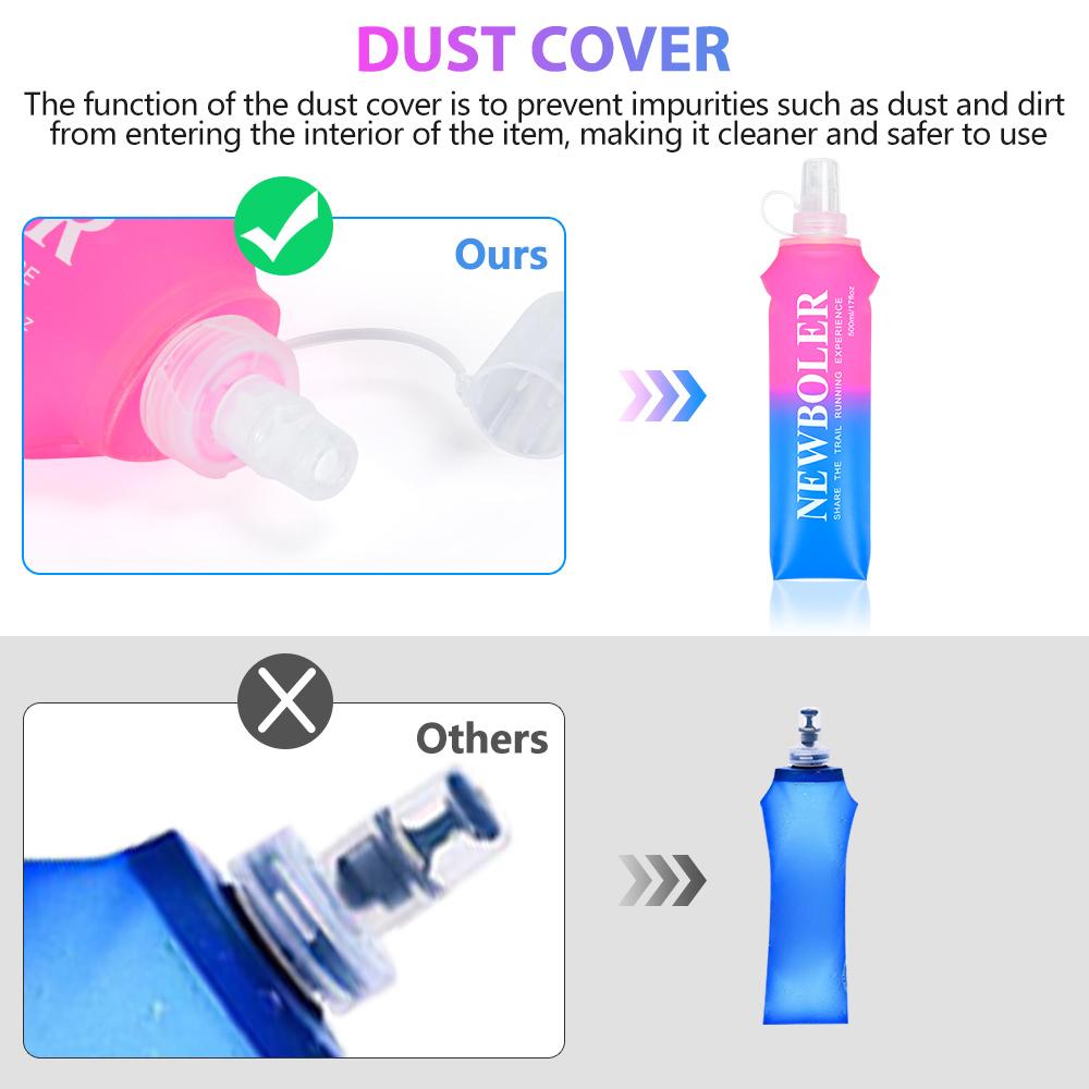 NEWBOLER 150/250/300/500ml Water Bottle TPU Folding Soft Flask Outdoor Sport Running Camping Hiking Travel Portable Water Bottle