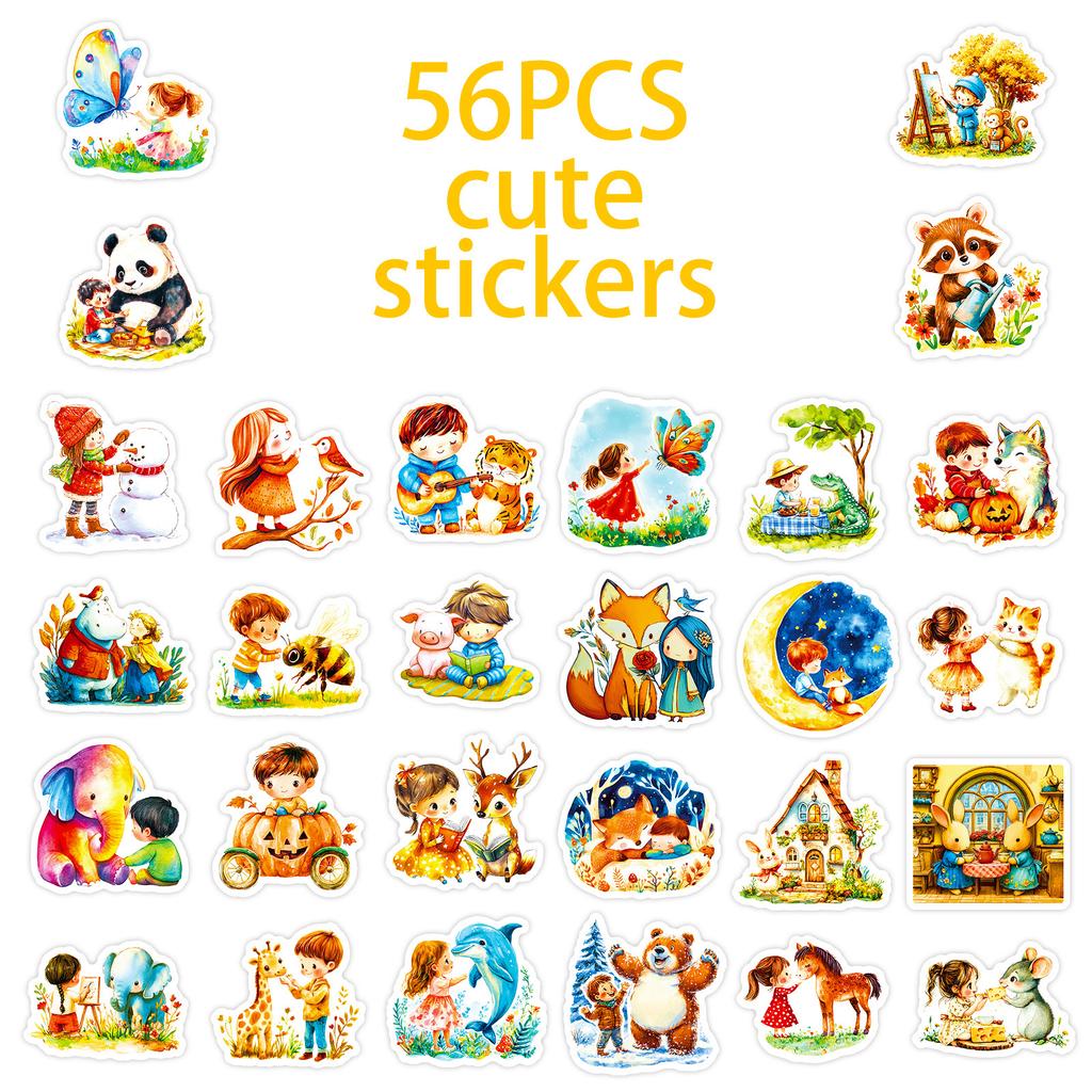 56 Fairy Tale World Cute Cartoon Graffiti Stickers Fun Children'S Handmade Reward Stickers