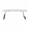 Table Basse Moderne - Urban Blanc - Argenté - Acier 120 Cm