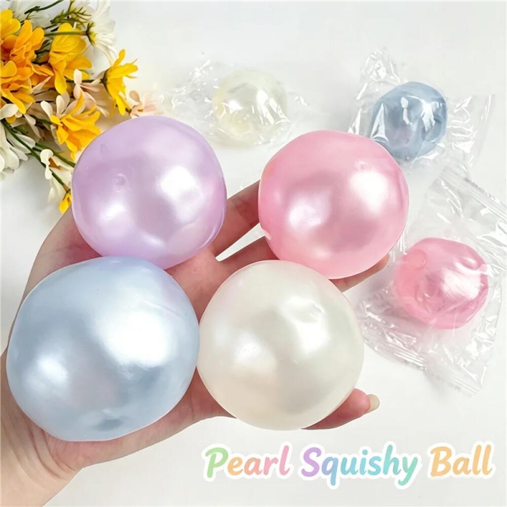 6cm Squishy Pearl Coconut Oil Squeeze Toy Shapeable Slow Rising Stress Relief Toy Vaseline Material Stress Ball Decompression Fidget Sensory Toy