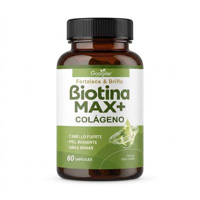 Googéer Biotina MAX+ COLÁGENO – Advanced Biotin & Collagen Formula for Strong Hair, Radiant Skin & Healthy Nails (60 Capsules)
