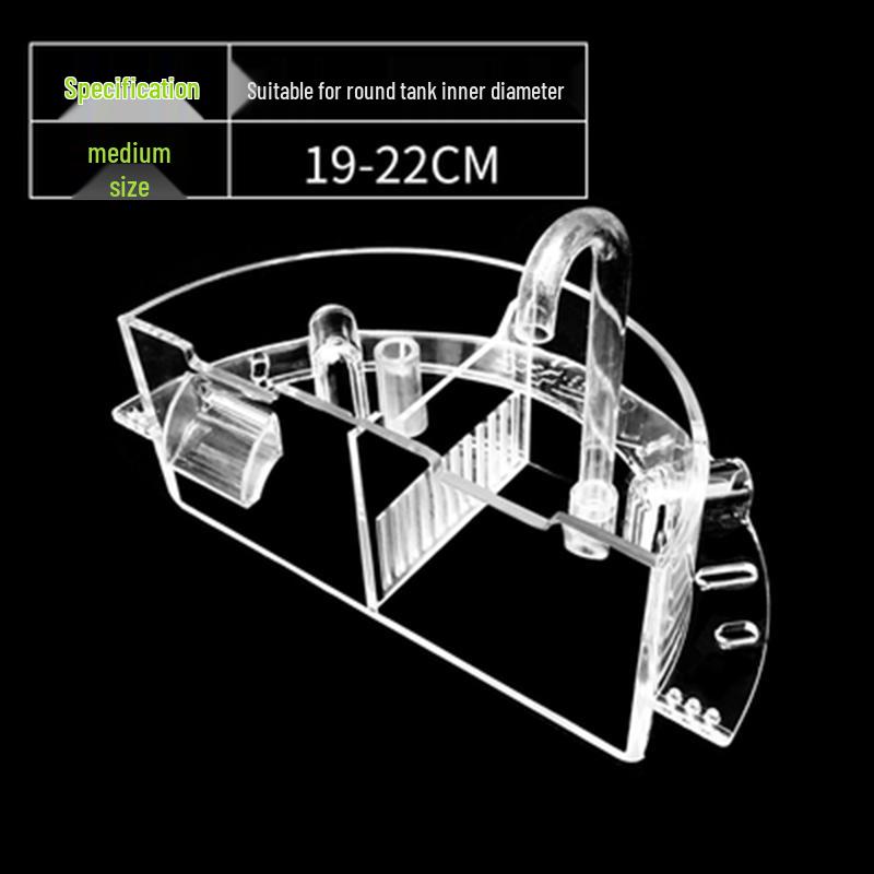 Round Glass Fish Tank: 3-in-1 Silent Filter, Oxygenator, and Waterfall Box with Ceramic Trickle Media.