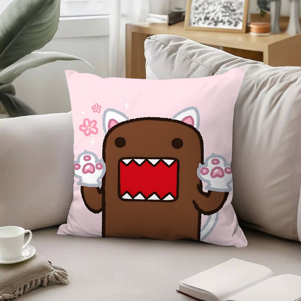 Cute D-Domo Kun-s Throw Pillow Covers Pattern Cushion Cover Suitable For Sofa Bedroom Car Pillow Cover