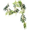2Pcs 6.6Ft Artificial Flowers Vines Silk Wisteria Artificial Garlands Fake Hanging Green Leaf Flower Ivy Vines for Home Garden Wedding Arch Decor,