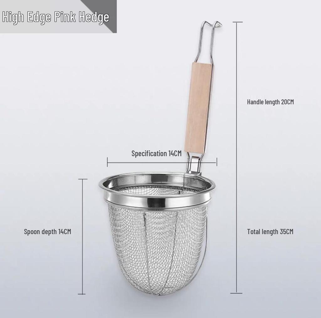 304 Stainless Steel Noodle Skimmer Ladle - Large Strainer for Mala Tang and Soup