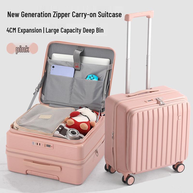Compact 18-inch Side-Opening Multi-Functional Carry-On with Durable Aluminum Frame 18-inch (Carry-on)