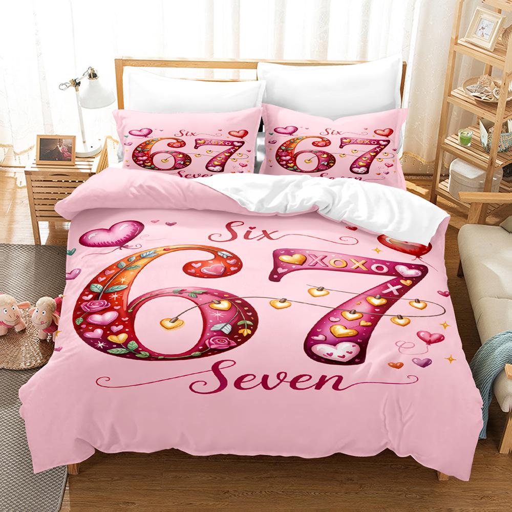 67 POP-Kultur 3D-Druck Bettwäscheset Moderner Stil Weiches Bettbezug-Set King Queen Twin Größe Geburtstagsgeschenk für Schlafzimmerdekoration