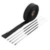 5M Car Motorcycle Exhaust Wrap Pipe Header Heat Wrap Turbo Mainfold Heat Exhaust Thermal Wrap Tape Stainless Steel Ties