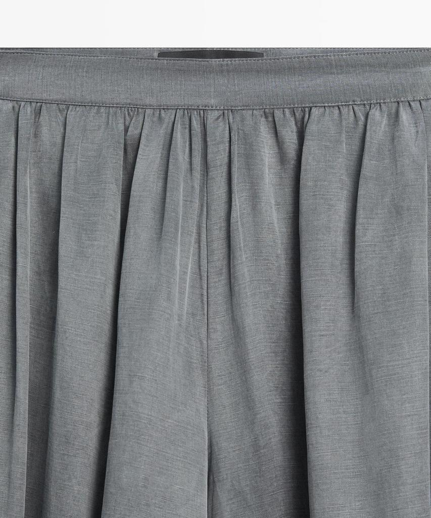 Masimodutti Linen Blend Pleated Balloon Pants