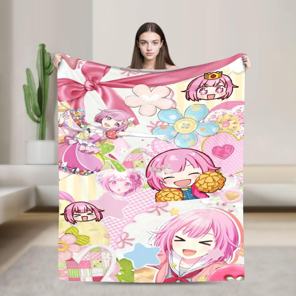 Emu Otori Blankets Coral Fleece Plush All Season Singer Anime Breathable Super Soft Throw Blanket for Sofa Outdoor Quilt