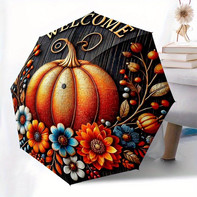 Autumn Pumpkin Welcome Sign Fall Decorative Plaque for Home Outdoor Decoration Umbrella, Christmas Gift Y87