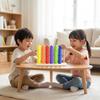 Rainbow Bead Abacus Wood Finish Wooden Toy Textured