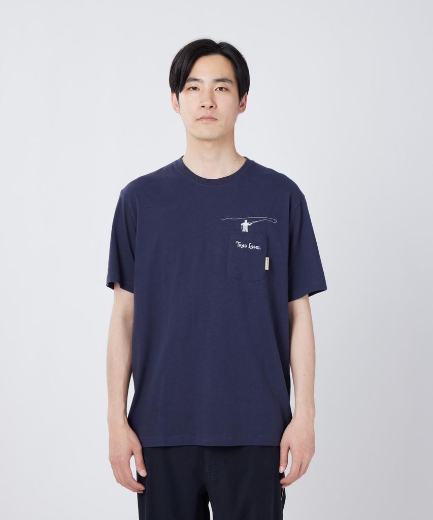Trad Label Cast Light Short Size INDIGO [Snow Peak] T-Shirt SPTL-TS-26SU903 T-shirt, Sleeve, Men's/Women's, M,