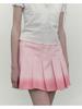 Kirsh Gradient Pleated Denim Skirt [Salmon]