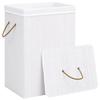 VidaXL Panier à linge avec une seule section bambou blanc 320751