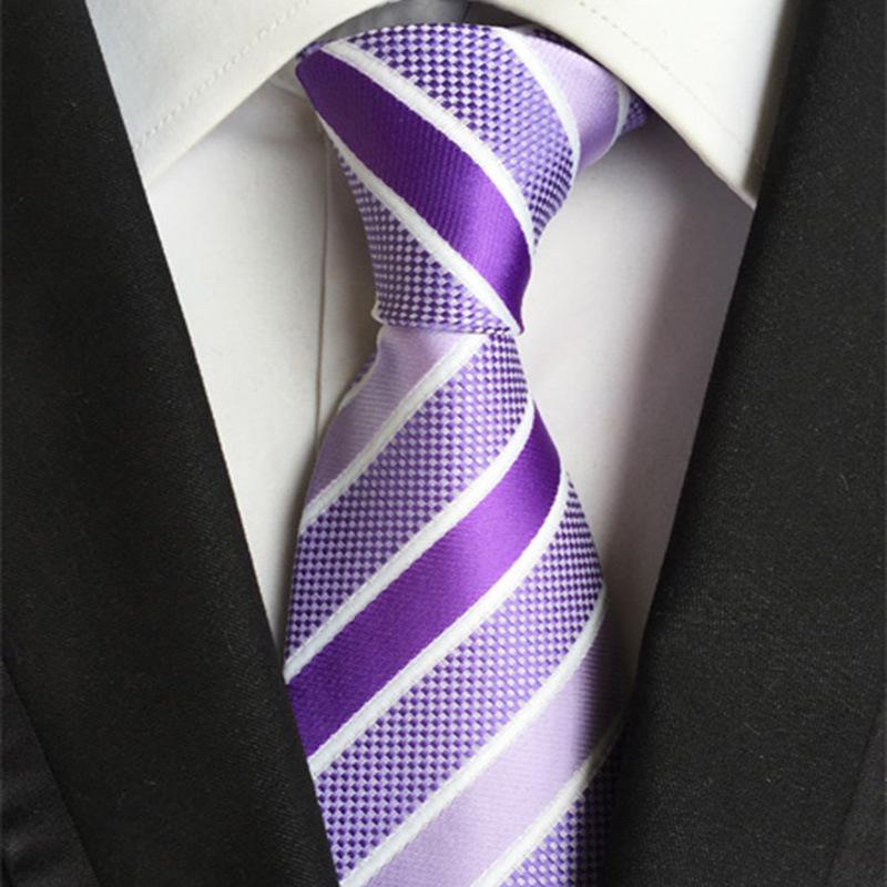 8cm Polyester Striped Men's Tie for Professional Business Attire