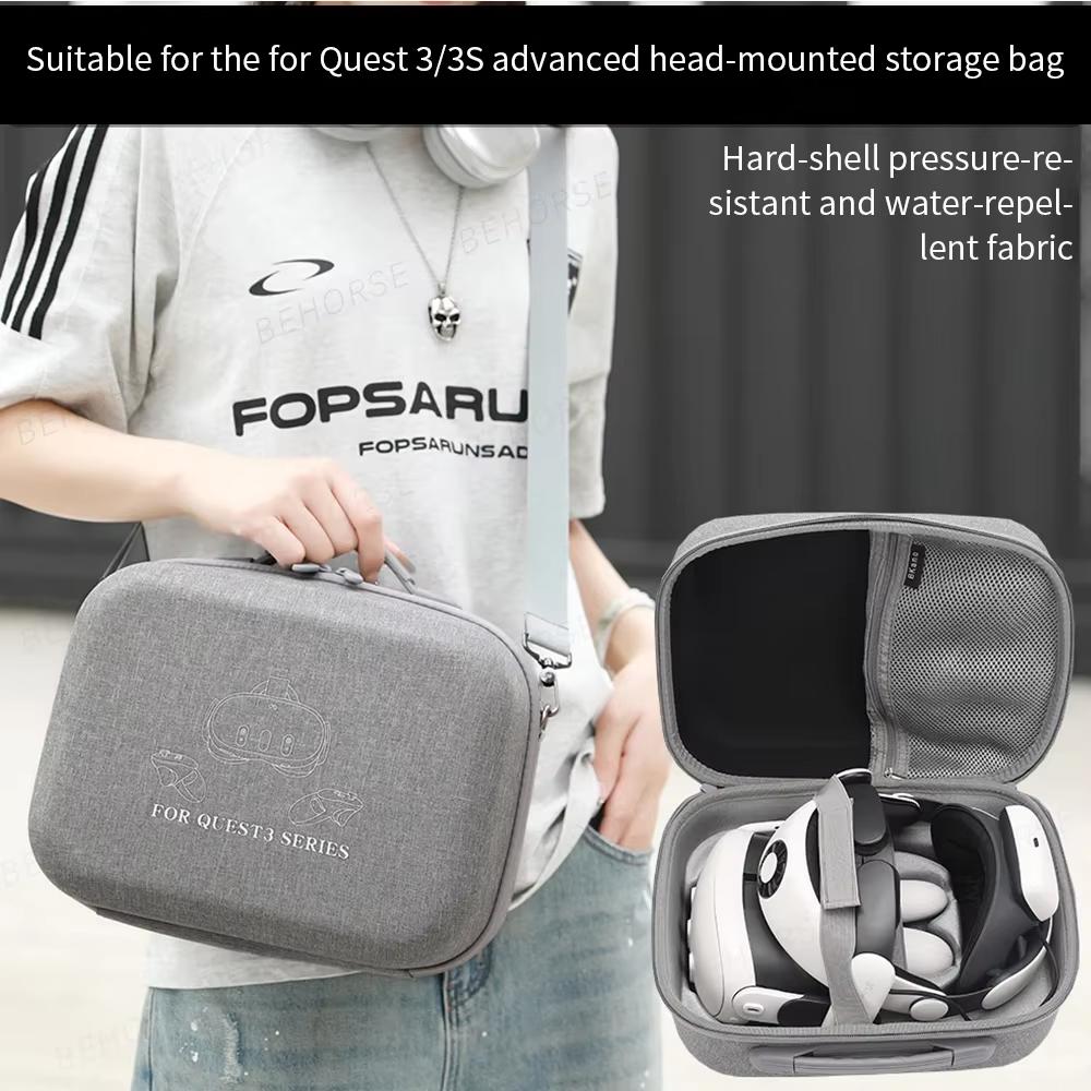 Shoulder Bag For Quest 3S/3 Large Hard Shell Bag Travel Carrying Box For Quest 3/3S Dust-proof Storage Bag VR Accessories