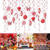 Foil Ceiling Swirls Ornament for Christmas Hanging Streamers Party Ceiling Decors Happy Christmas Festival Home Decors