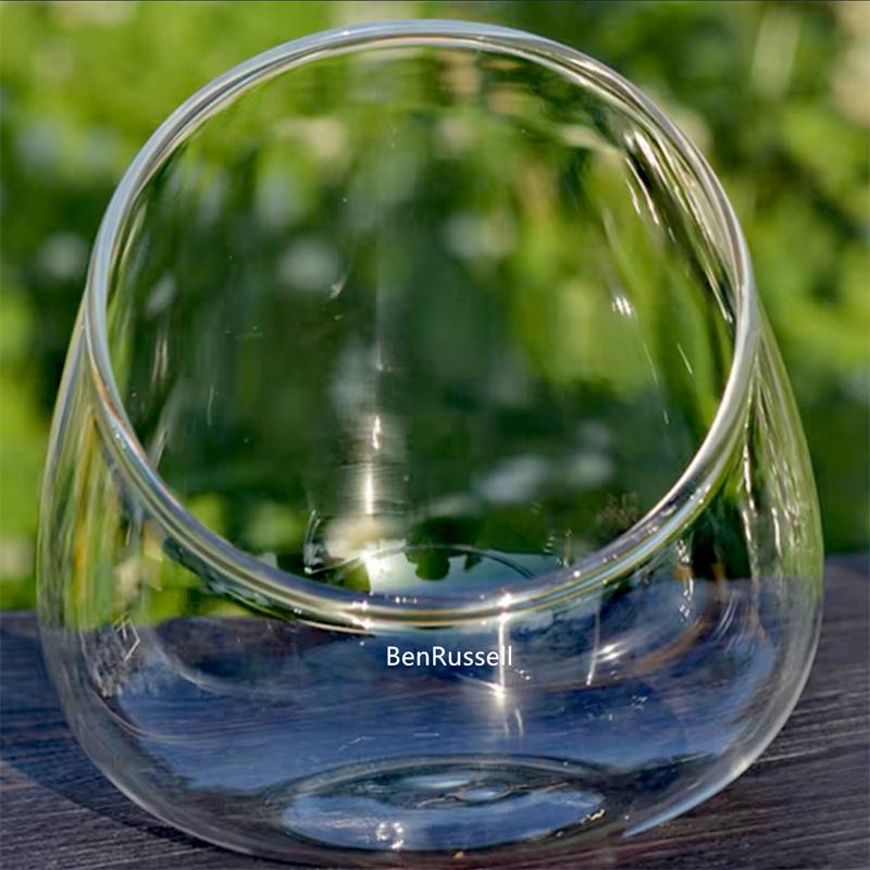 Micro Landscape Bevelled Glass Vase Fresh Green Succulent Moss Bottle Glass Terrarium Bonsai Home Desktop Decor