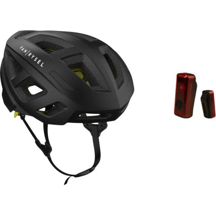 

Decathlon Outdoor Cycling Helmet Polycarbonate Comfortable and Lightweight Portable Crash Absorbing MIPS Unisex Half Helmet L чёрный