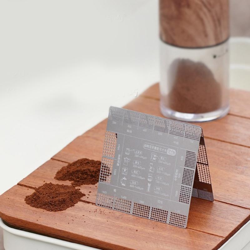Portables Coffees Grinds Reference Card Compacts 16 Level Coffees Grinds Scale for Travel Enthusiasts