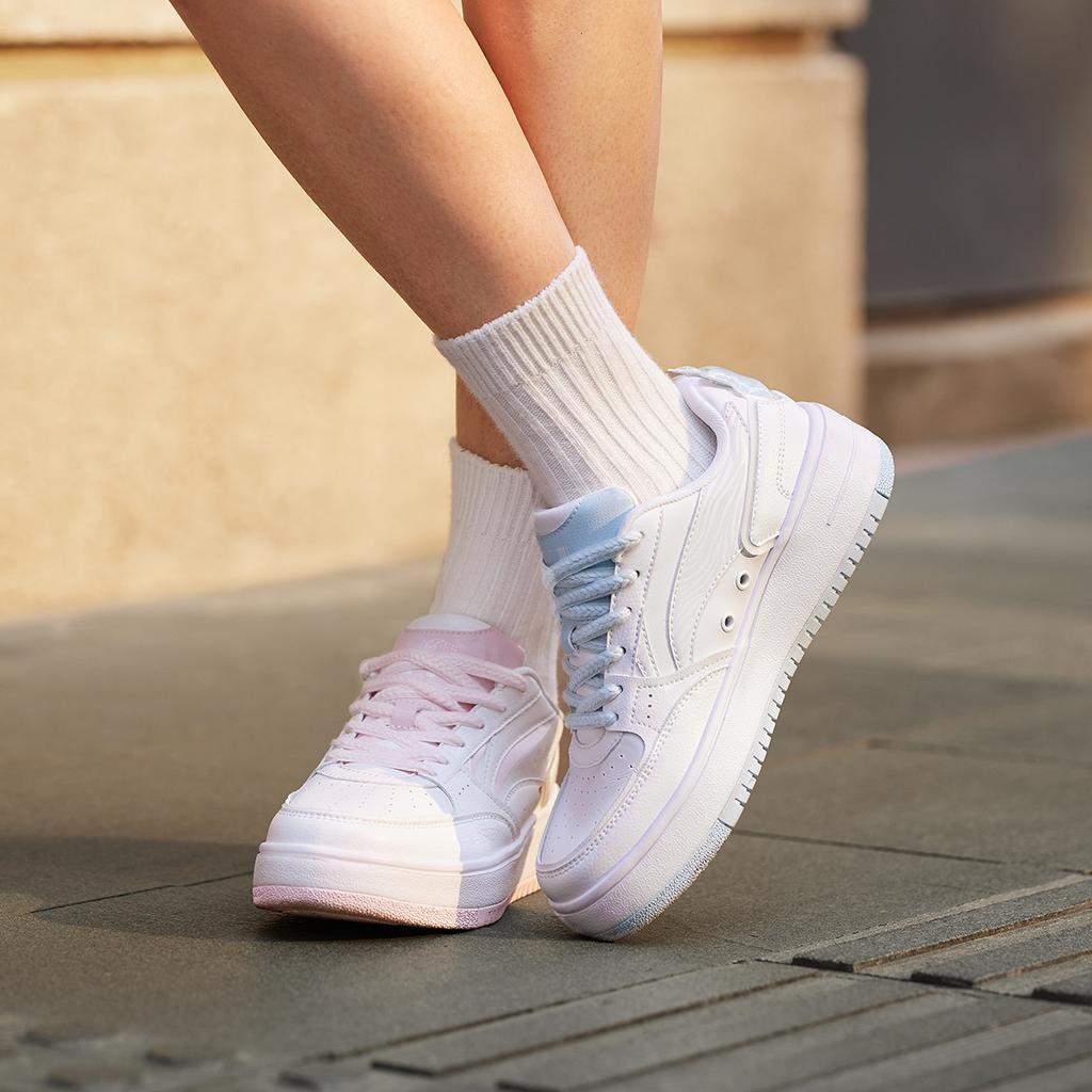 Disney X Li Ning Kočka Marie Módní Univerzální Tenisky Dámské Tenisky Bílá Růžová Modrá AGCT382-7