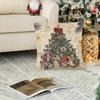 Pieces Christmas Cushion Covers, Decorative Christmas Tree Pillowcase 45x45, Christmas Winter Decor for Living Room Bedroom Sofa, Home Decor (Red/Whit