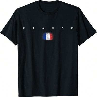 France Flag Pride Vintage _Retro Soccer French Football T-Shirt