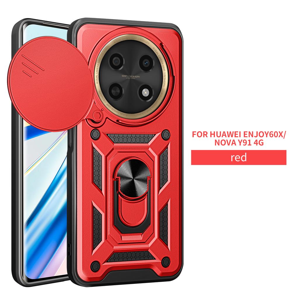 For Huawei Nova Y91 Case Huawei Nova Y90 Cover Nova Y9A Magnetic Ring Holder Armor Phone Case Slide Camera Protect Back Cover