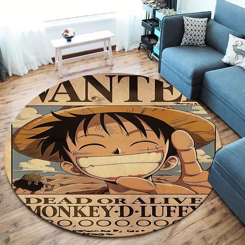One Piece Monkey D Luffy Round Area Rug Carpet Rug For Living Room Bedroom Sofa Playroom Decor Nonslip Floor Mat