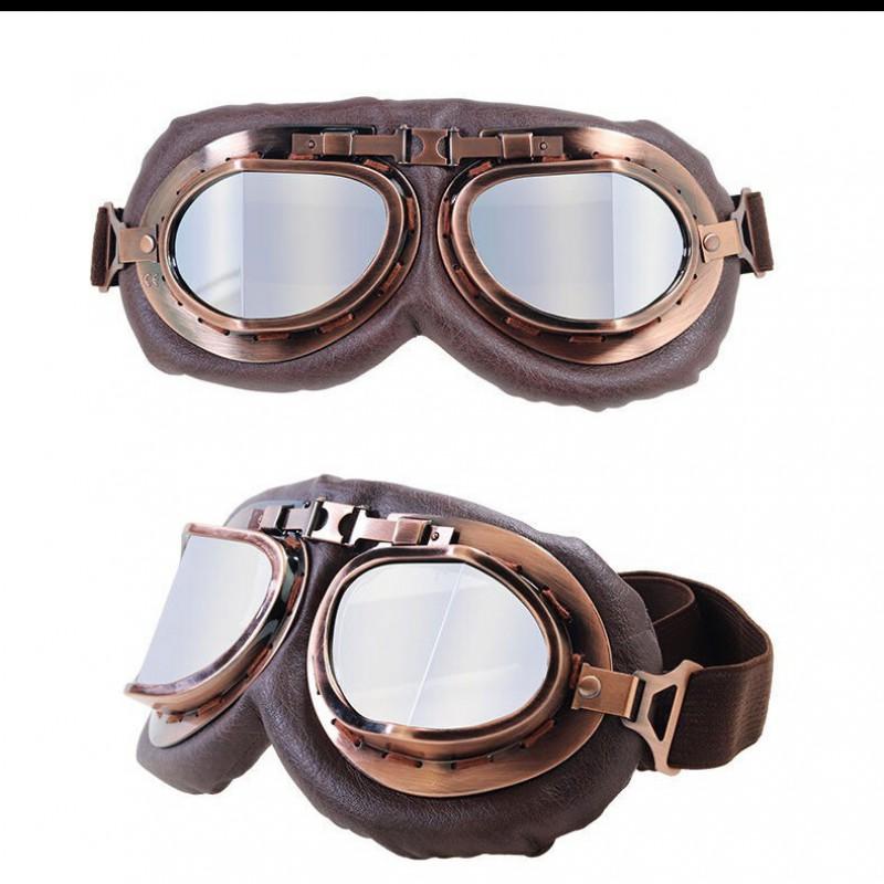 Motorradbrille im Vintage-Stil für Harley-Fahrer, Outdoor-Radfahren, Windschutz-Augenschutz, mit Helmkompatibilität