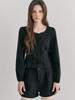 ETMON Lace Pintuck Shirring Blouse, Black