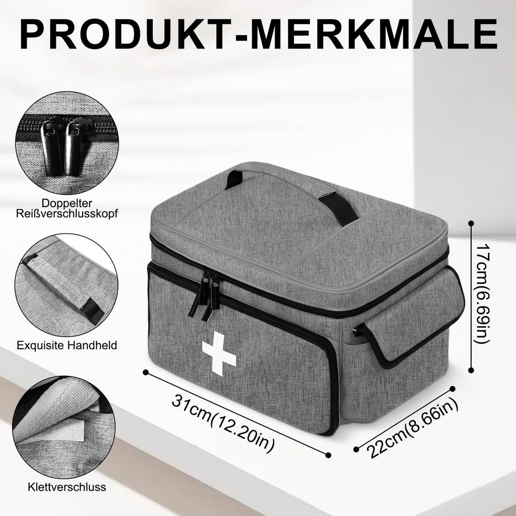 BOHEMIABY First Aid Bag Medical Bag Emergency Kit Sports, Large Capacity First Aid Kit Set, Portable Medical Kit for Home, School, Outdoor Hiking, Air