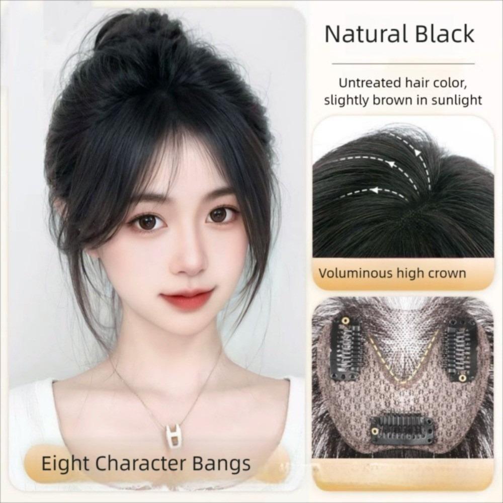 Fake Bangs Hair Toppers Wigs with Bangs Middle Part Fringe Hair Pieces Increase Hair Volume