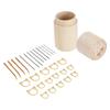 Sewing Needle Storage Bottle Wooden Holder Tube Portable Compact Case Household Supplies Carved Wool Knitting with