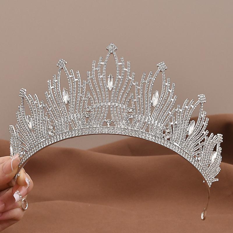 2024 Crystal Rhinestone Bride Crown Headdress: Wedding & Birthday Hair Accessories