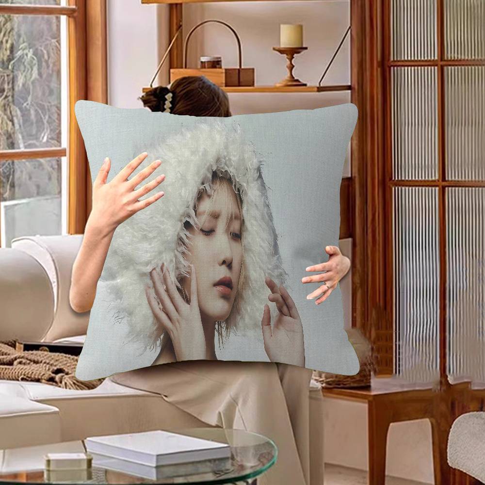 Korean Singer L-Lee J-Ji E-Eun I-IU Cushion Cover Pillowcase Upholstery Sofa Throw Pillow Home Decor Pillowcas