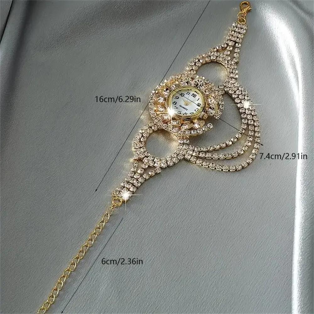 Elegant zinc alloy strap round quartz womens watch with amphibole decoration stylish accessory no chronograph
