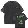 Korn TShirt  DoubleSided Dark NuMetal Emblem Theme (Vintage Washed Distressed Gothic Skull  Wing Aesthetic) Tshirts