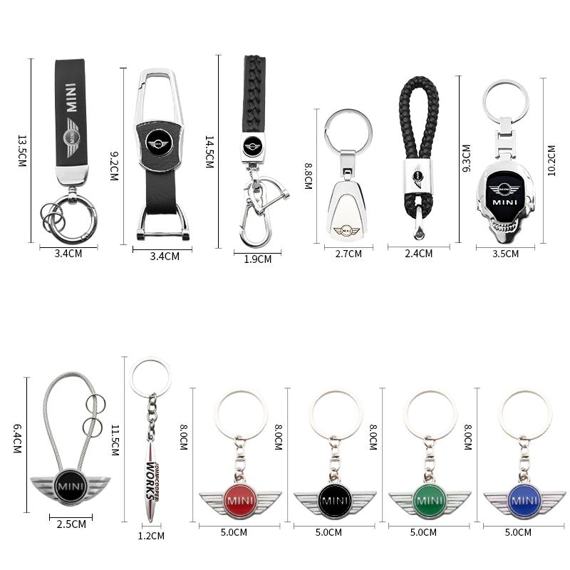 1Pz Portachiavi per Auto Fibbia Portachiavi in Pelle PU Anello Portachiavi Accessori Auto Per Mini Cooper R55 R56 R57 R58 R59 F54 F55 F56 F60 Logo cnjaw55