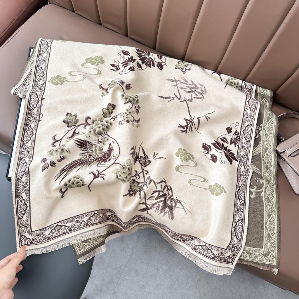 Luxury Winter Cashmere Scarf Women Print Design Warm Pashmina Blanket Poncho Scarves Female Carriage Shawl Thick Foulard Bufanda