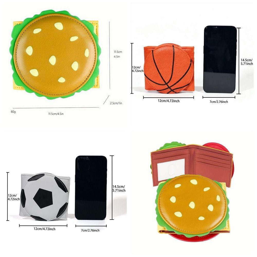 Football PU Leather Card Holder RFID Blocking Money Clip Simple Two Fold Wallet Unisex
