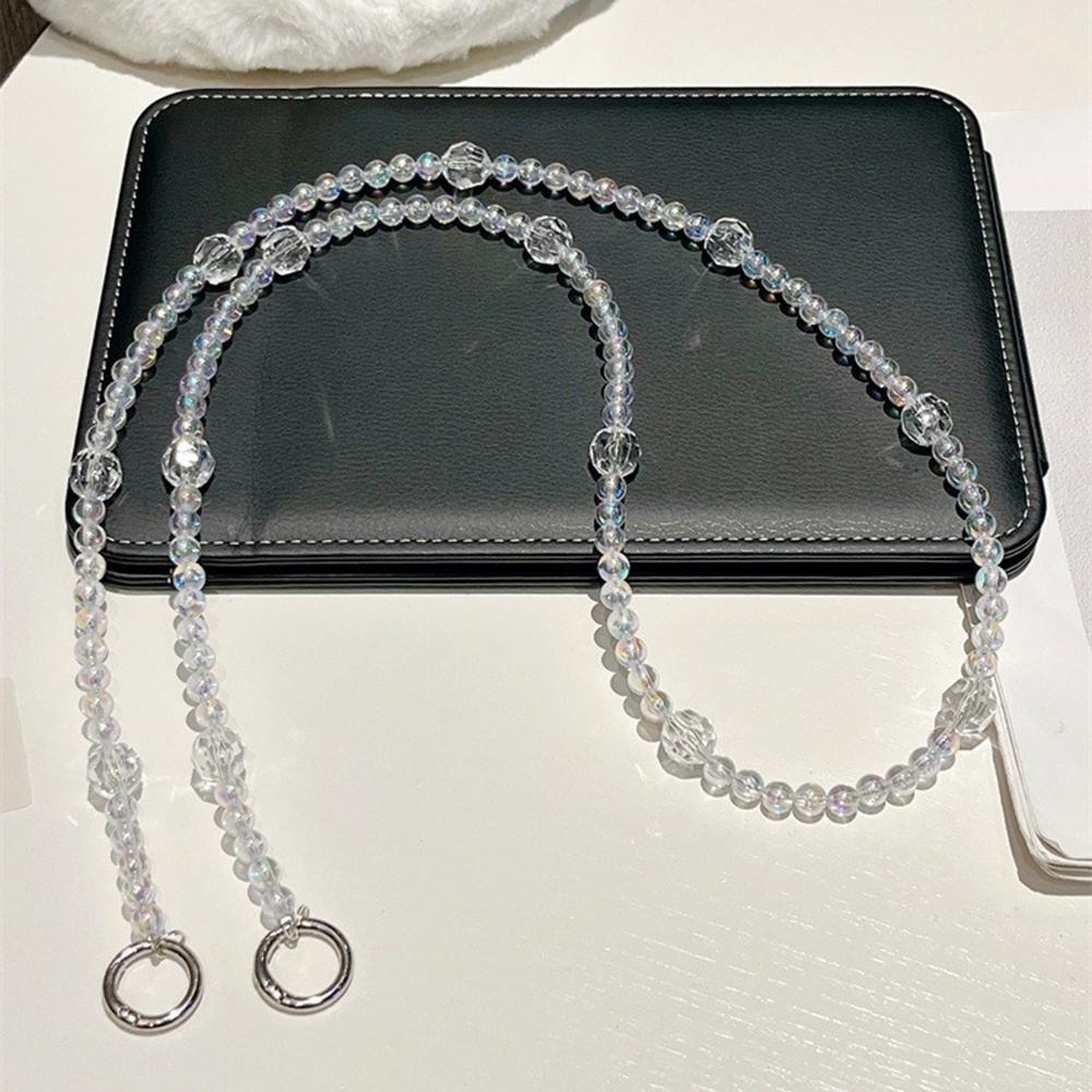 Perlebesatt Telefon-Lanyard Crossbody 1,2m Anti-Mistet Telefon-Smykkekjeder med Festelapp