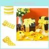 Charming Bee Festival Yellow Gingham Dot And Stripe Burlap Ribbon For Event Decoration And Gift Wrapping