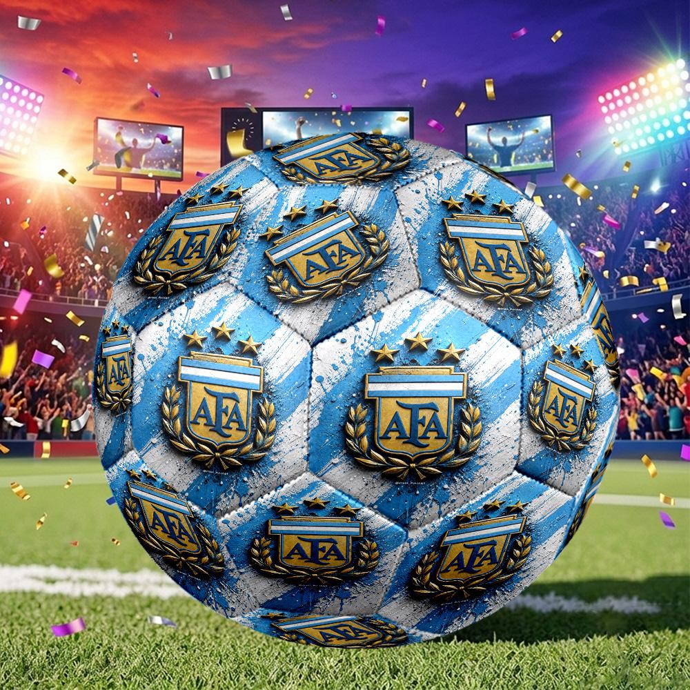 1pc Argentina Football Crest Size 5 Soccer Ball, Suitable for Practice Matches/tournament Training,Lightweight and Durable Logo7074